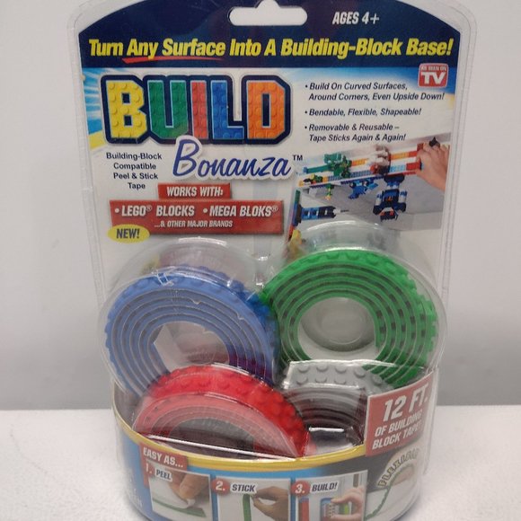 NWT! Build Bonanza Building Base Tape - Works with Lego & Mega Bloks! - Picture 1 of 5